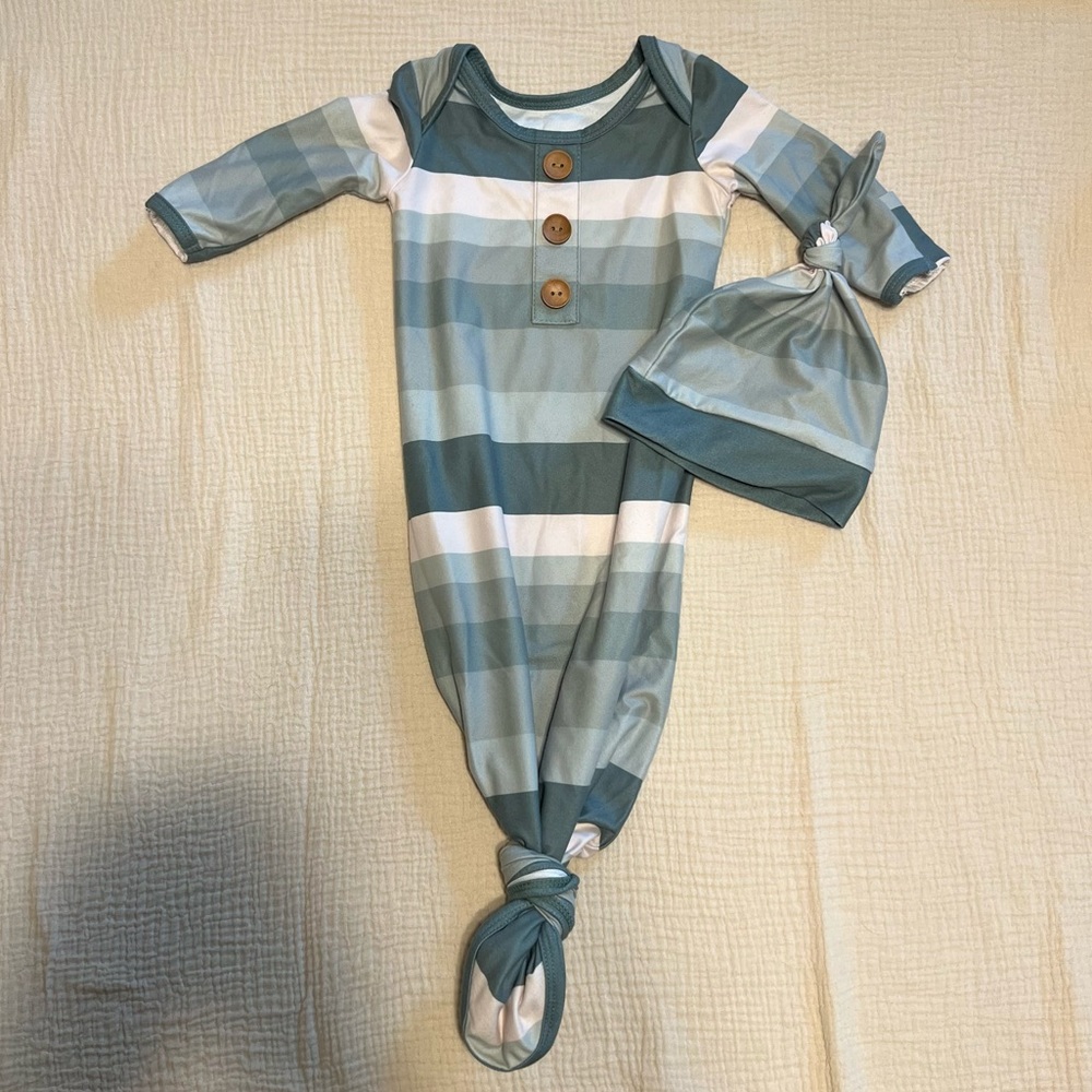 Caden Lane Ombré Green Striped Set